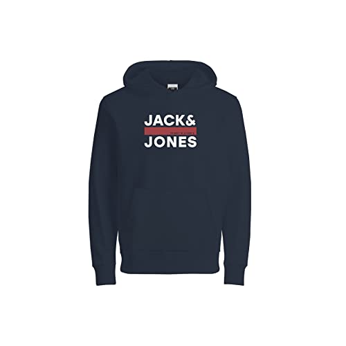 JACK&JONES JUNIOR Chłopięca bluza z kapturem Jcodan Sweat Hood FST Jnr, granatowy blezer, 152