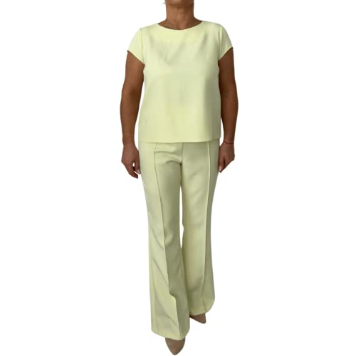 Spodnie z Crease Flared Trousers Victoria Rosehill, rozmiar 44, żółte, eleganckie spodnie damskie, żółty, 44