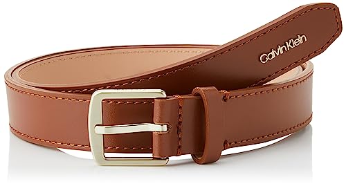 Calvin Klein Damski pasek CK Must SQR litera TIP 25 mm, koniak, 80, Koniak