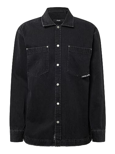 Mavi Męska koszula z długim rękawem, czarny denim, L