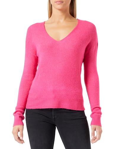 JACQUELINE de YONG damski sweter z dzianiny, dekolt w serek, Beetroot Purple/Szczegóły: melanż, XS