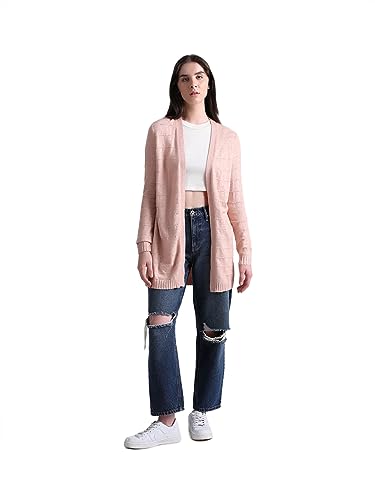 Bestseller A/S Damski sweter ONLKATIA LS Struct Open Card CC KNT kardigan, Rose Smoke/szczegóły: melanż, L, Rose Smoke/Detail:melange, L