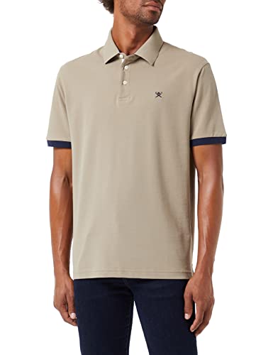 Hackett London Męska koszulka polo w paski, Desert Taupe, S