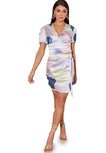 Chi Chi London Spódnica mini z abstrakcyjnym nadrukiem w wielu kolorach, multi, 40