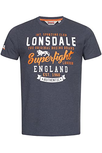 Lonsdale T-shirt męski Tobermory, Marl Navy/Orange/White, 3XL