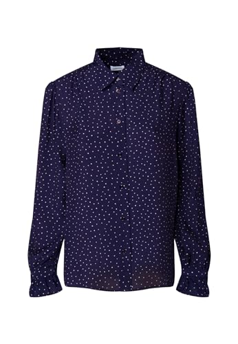 Seidensticker Damska bluzka - modna bluzka - Regular Fit - kołnierz koszuli - długi rękaw - 100% wiskoza, niebieski, 44