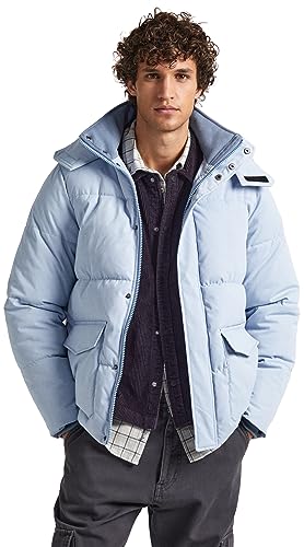 Pepe Jeans Kurtka męska Biel Puffer, niebieski (wybielacz niebieski), XXL