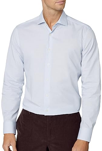 Hackett London Męska koszula w kratkę Two Col, Biały (biały/niebieski), XXL