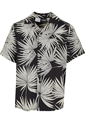 Urban Classics Frond Resort Shirt Koszula męska, Czarny, 134-140 cm Dla dzieci i młodzieży, Czarny, 134-140