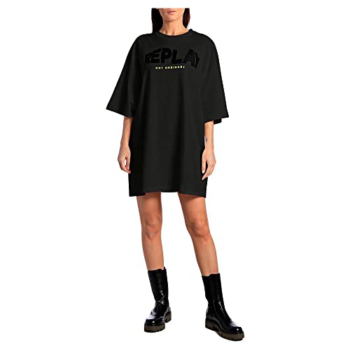 Replay Damska sukienka na co dzień, 098 BLACK, S