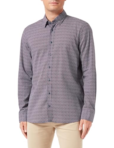 bugatti Męska koszula rekreacyjna, rękaw 1:1, Marine-390, XL