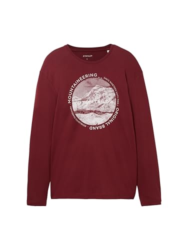 TOM TAILOR Koszulka męska z długim rękawem, 10574 - Tawny Port Red, XXL
