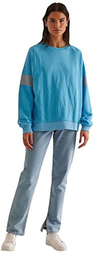 NA-KD Damska bluza w paski, Niebieski lazurowy, XXS