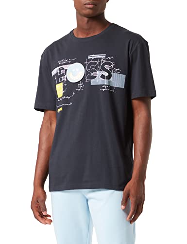 BOSS Męski T-shirt, Dark Blue402., S