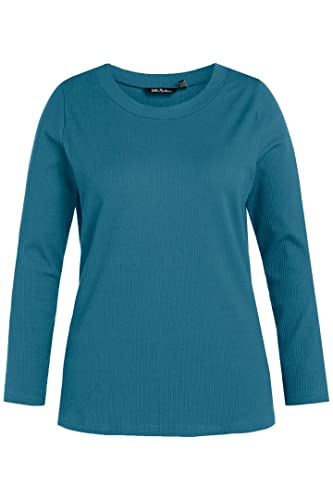 Ulla Popken Damska koszulka turtleneck, klasyczna koszulka, niebieski, 50/52