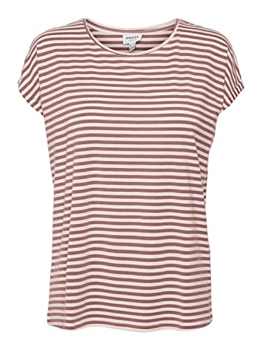 VERO MODA Koszulka damska VMAVA Plain SS TOP Stripe GA JRS NOOS Shirt, Nostalgia Rose/Stripes: Pristine, S, Nostalgia róże/paski: pristine, S