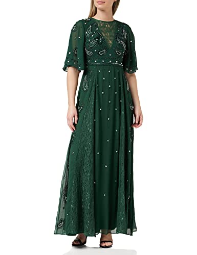 Frock and Frill Damska sukienka zdobiona specjalna okazja, zielona, 10, ZIELONY, 36