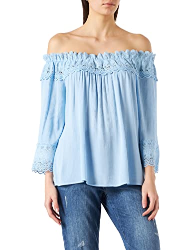 Kremowa damska bluzka koronkowa Crbea, Placid Blue, XS
