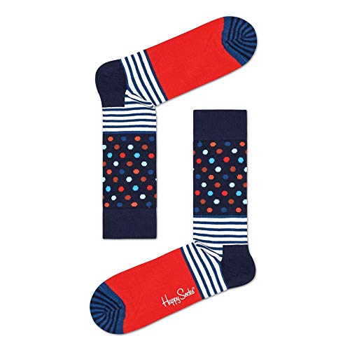 Happy Socks Stripes And Dots Sock, kolorowe i zabawne, Skarpety dla kobiet i mężczyzn, Niebieski (36-40)
