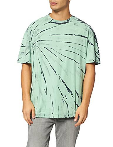 Urban Classics Męski t-shirt Boxy Tye Dye Tee, Black/Ghostgreen, S