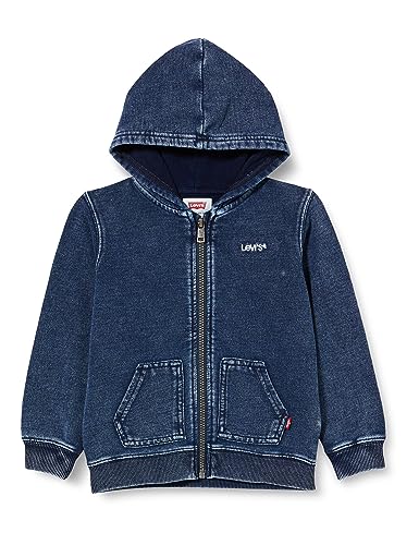 Levi's Chłopięca bluza z kapturem z logo Lvb Indigo na zamek błyskawiczny 6ej188, Z niebieskiego, 3 miesi?cy