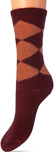 Burlington Soft Argyle damskie skarpety z ogrzewającą wełną, czerwony (Bordeaux 8100), 36 EU