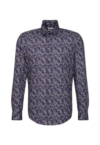 Seidensticker Męska koszula biznesowa - Shaped Fit - łatwa do prasowania - kołnierz Kent - długi rękaw - 100% bawełna, szary, 38