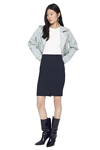Trendyol Damska spódnica mini bodycon, dzianinowa, granatowa, S, granatowy, S