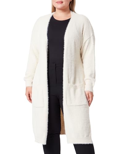 aleva Damski kardigan z dzianiny 10424752-AL04, wełniany biały, M/L, biały (wollweiss), M-L