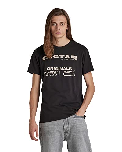 G-STAR RAW Męski T-shirt Originals R T, Black (Dk Black C506-6484), XS