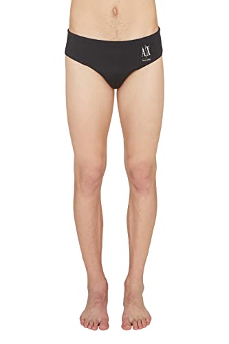 Armani Exchange Męskie majtki kąpielowe Sustainable Fabric, Basics by Armani Swim Briefs, czarne, rozmiar S, czarny, S