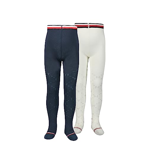 Tommy Hilfiger Legginsy dziecięce, uniseks (2 sztuki), Navy/Off White, 98-104