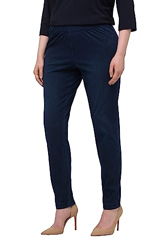 Ulla Popken Damskie spodnie jeansowe z dżerseju, granatowy, 47W / 32L