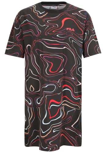 FILA Sukienka damska Surprise AOP, Black Colour Waves Aop, XS