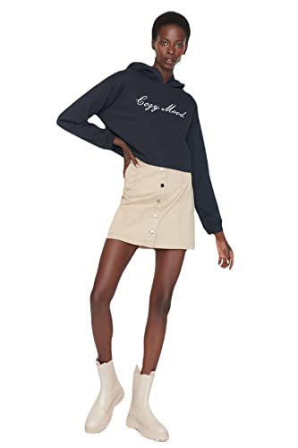 TRENDYOL Women's damska mini spódnica ołówkowa trapezowa trapezowa, beżowa, 38, Beige, 38