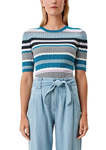 s.Oliver Damski sweter z krótkim rękawem, akwamaryna, 44