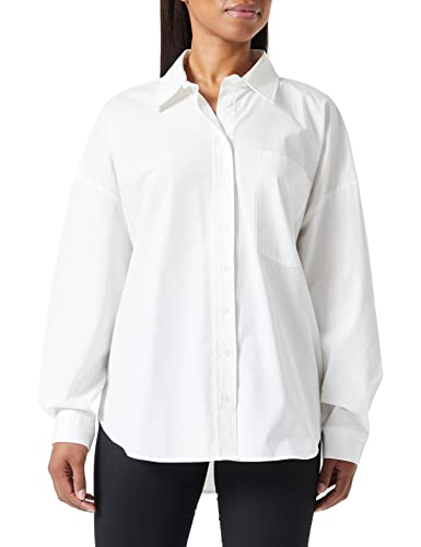 Koton Damska koszulka oversized Cotton Long Sleeve Pocket Detail Shirt, biały (000), 40