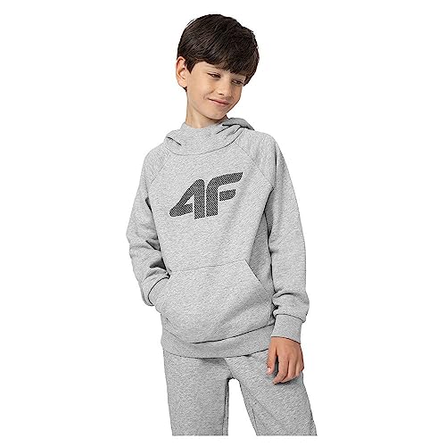 4F JUNIOR Bluza dziecięca, Cold Light Grey Melange, 122