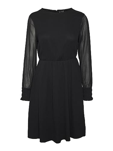 VERO MODA Vmmilla Ls Abk Dress WVN Ga Noos letnia sukienka, czarny, M