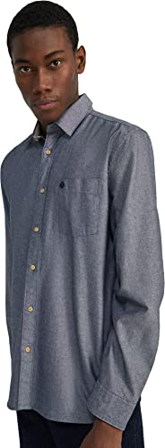 Springfield Koszula męska z długim rękawem, Niebieski (Navy Blue), S