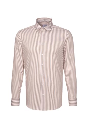 Seidensticker Męska koszula biznesowa – slim fit – łatwa do prasowania – kołnierz Kent – długi rękaw – 100% bawełna, Sand, 42