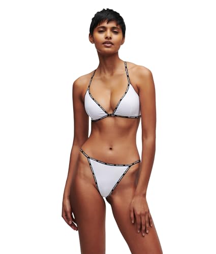 KARL LAGERFELD Damski biustonosz z mini logo Triangle, biały, S