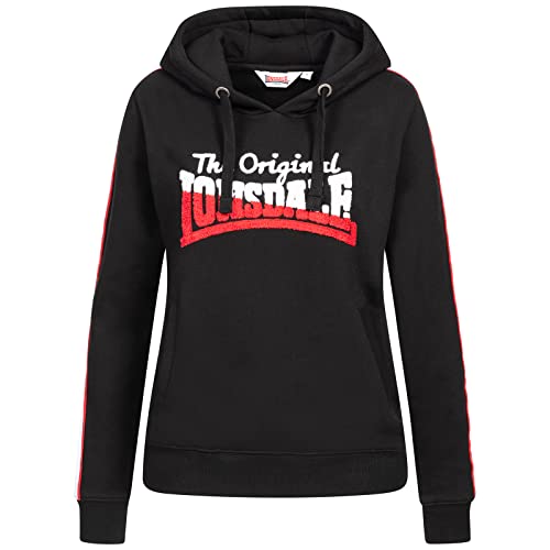 Lonsdale Damska bluza z kapturem L, czarny/czerwony/biały, XS