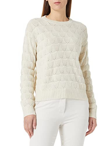 Sisley Damska bluza L/S 10BFM101M Sweater, Off White 0L8, M