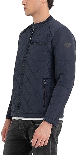 Replay Męska kurtka motocyklowa, Niebieski 086, XXL