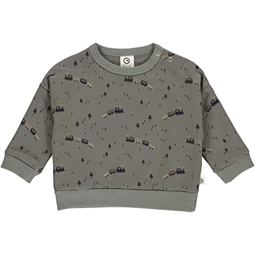 Müsli by Green Cotton Bluza dziecięca Boy's Train, Basil, 80