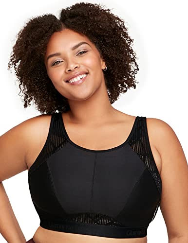 Glamorise Biustonosze sportowe damskie, Czarny, 80E