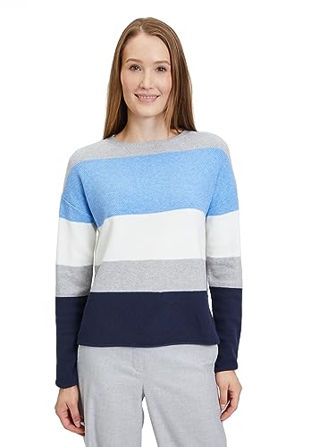 Betty & Co Damski sweter z dzianiny w paski, niebieski, 40