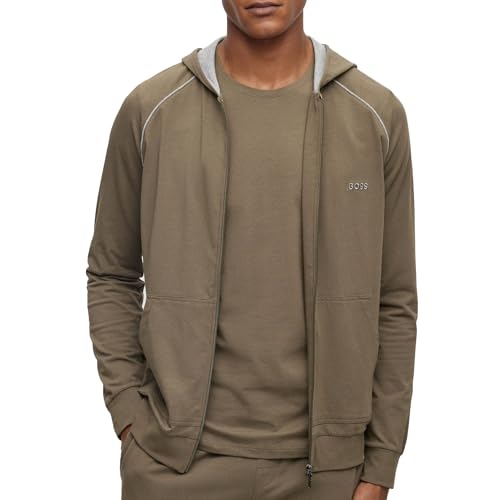 BOSS Męska kurtka treningowa, bluza Loungewear Homewear Mix&Match Jacket H, Open Green362, XXL