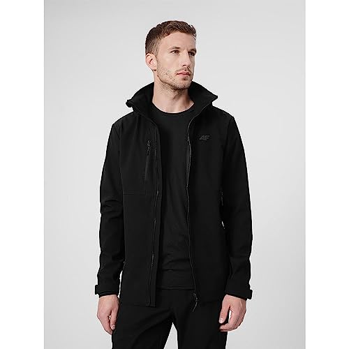 4F Kurtka męska Softshell, DEEP BLACK, XXL